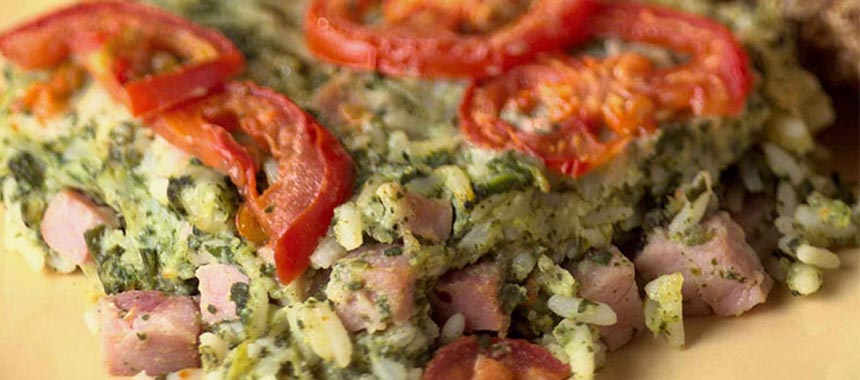 Savoury Spinach and Rice Casserole